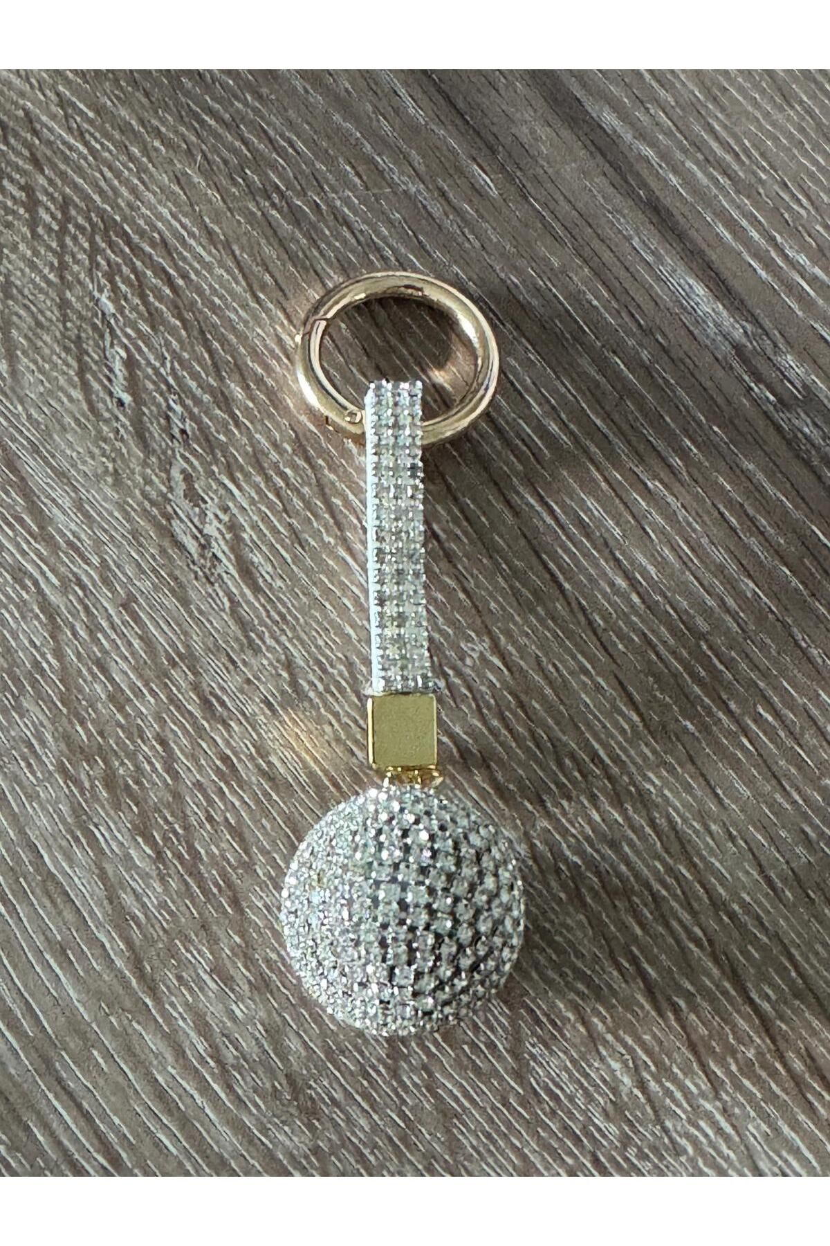 misstakıjewerly TAŞLI YUVARLAK TOPLU ANAHTARLIK