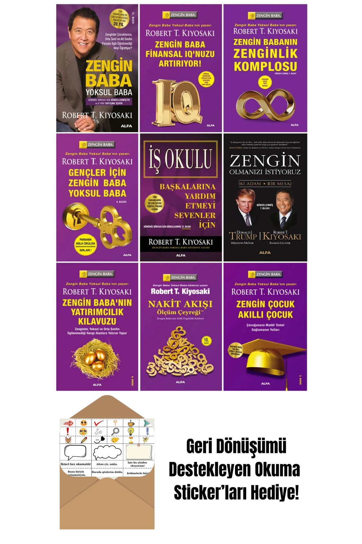 Alfa Yayınları Robert T. Kiyosaki 9 Kitap Set + Okuma Sticker'ları
