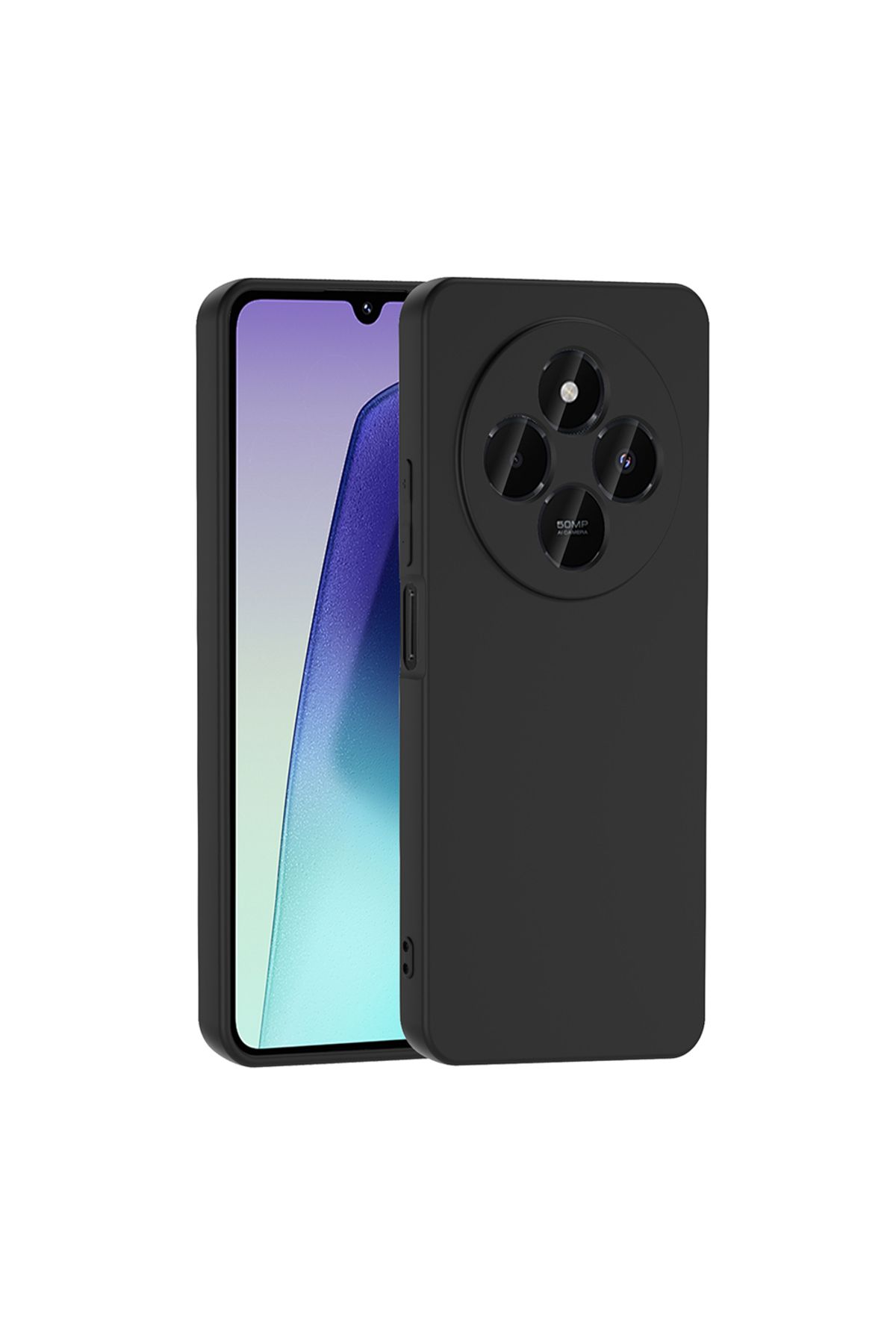 Nevarium Xiaomi Redmi 14C 4G Kılıf Lansman İçi Kadife Kamera Korumalı Mara Silikon Kılıf-Siyah