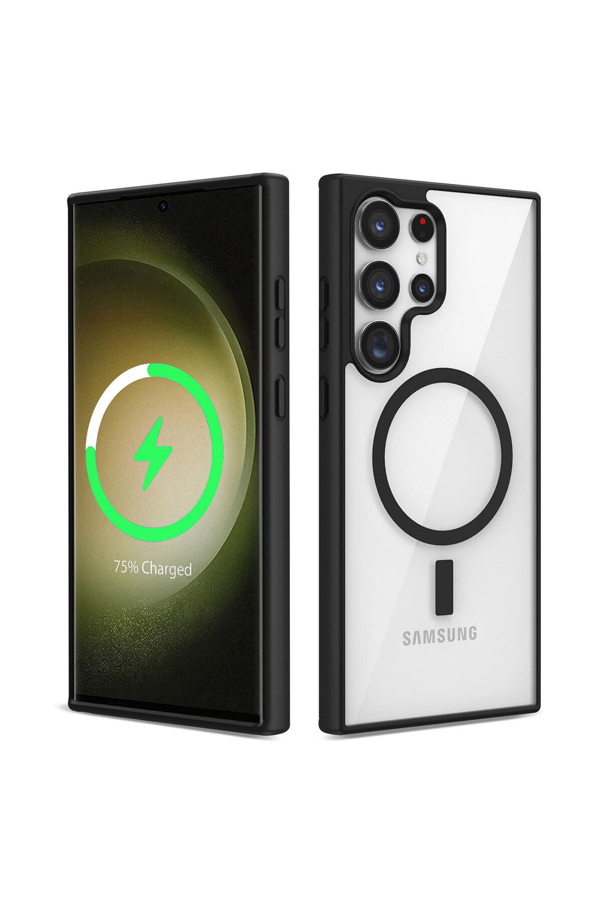 batuteknoloji Galaxy S23 Ultra Kılıf M-safe Wireless Şarj Özellikli Silikon Zore Ege Kapak