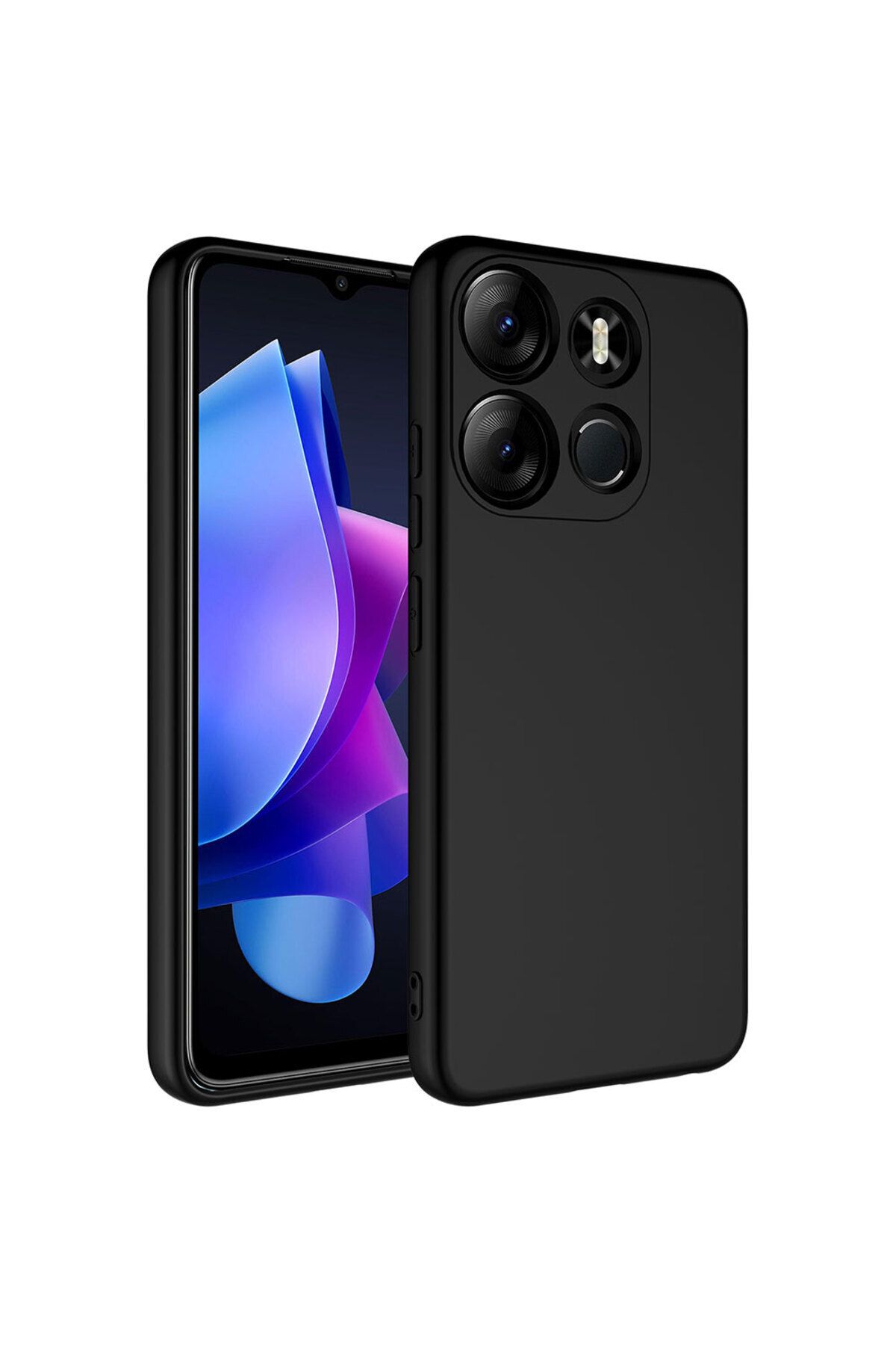 Nevarium Tecno Spark Go 2023 Kılıf Lansman İçi Kadife Kamera Korumalı Mara Silikon Kılıf - Siyah
