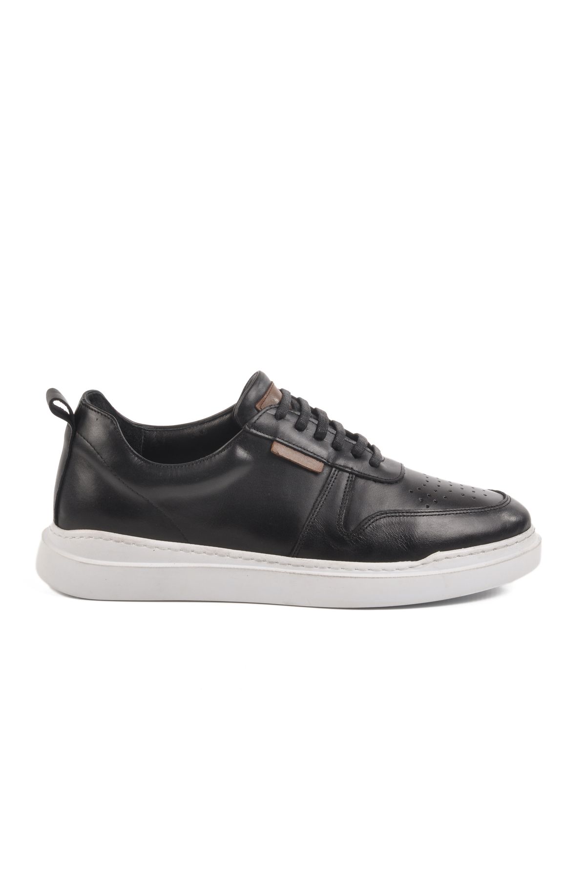 Aspor Siyah Beyaz Hakiki Deri Erkek Sneaker