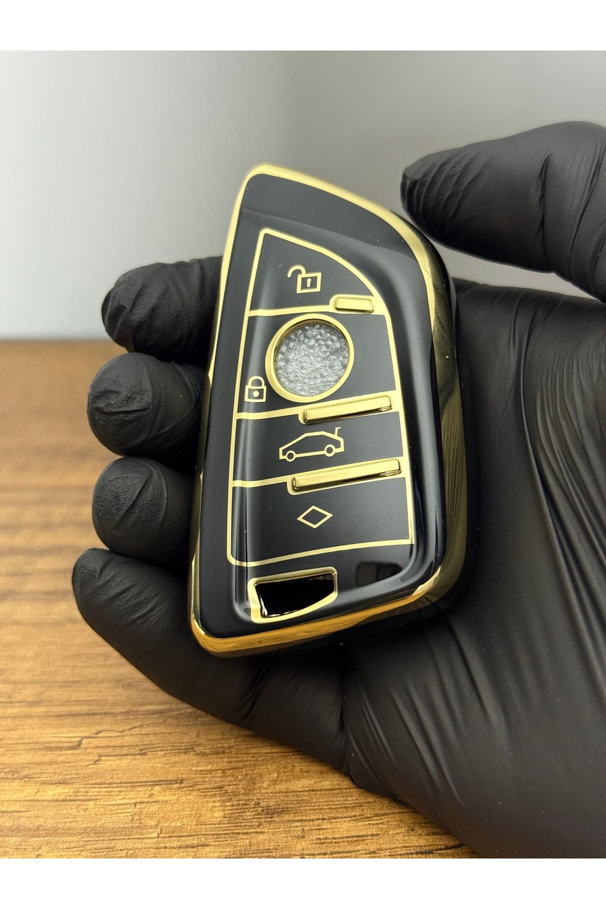 Mavi Keys BMW F10, F11, F30, F90 FEM Smart Uyumlu 4 Düğmeli Silikon Anahtar Kumanda Koruma Kılıfı – Siyah Renk