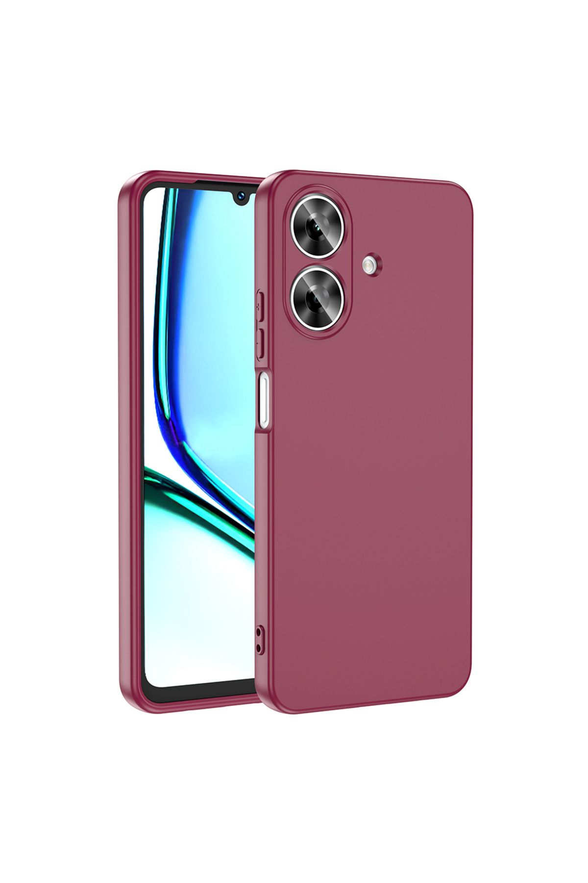 Nevarium Realme Note 60 Kılıf Lansman İçi Kadife Kamera Korumalı Mara Silikon Kılıf - Koyu Mor