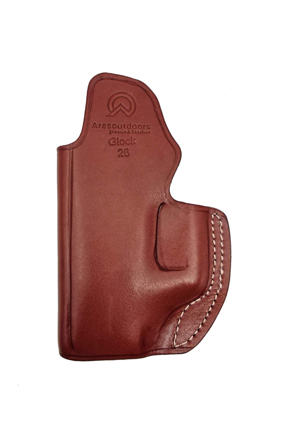 Aresoutdoors Glock 26 Uyumlu Kemer İçi Kahve Deri Silah Taşıma Kılıfı