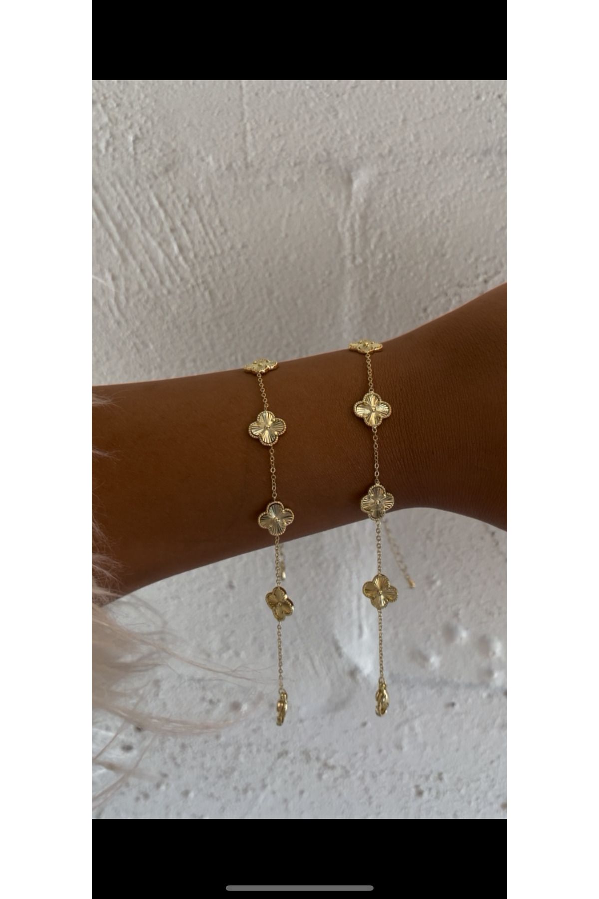 FASHİON JEWELRY 14 K Altın Kaplama Parlak Yüzeyli Kadın Bileklik (Mini Boy)
