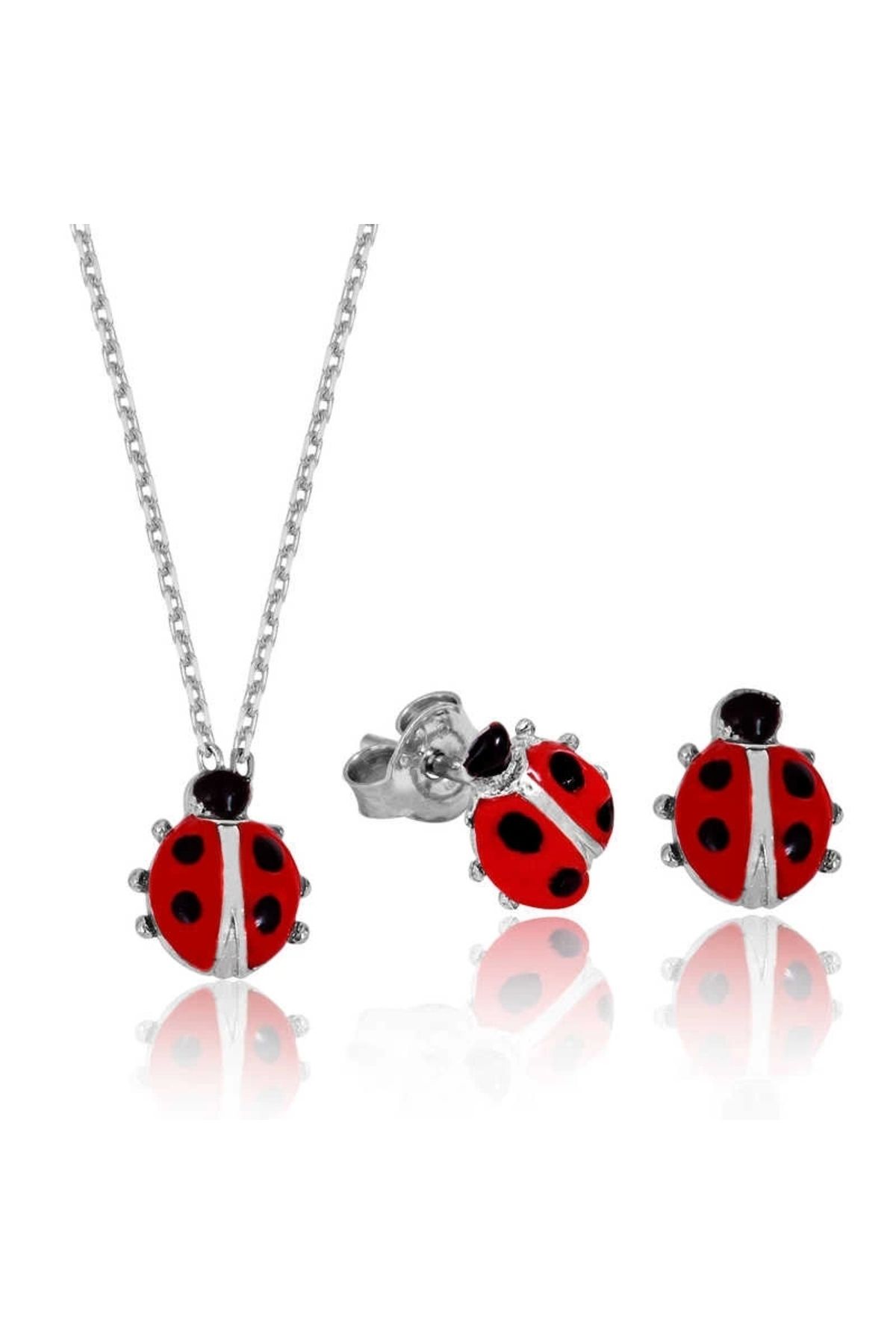 minaydan 925 Ayar Gümüş Uğur Böceği Set