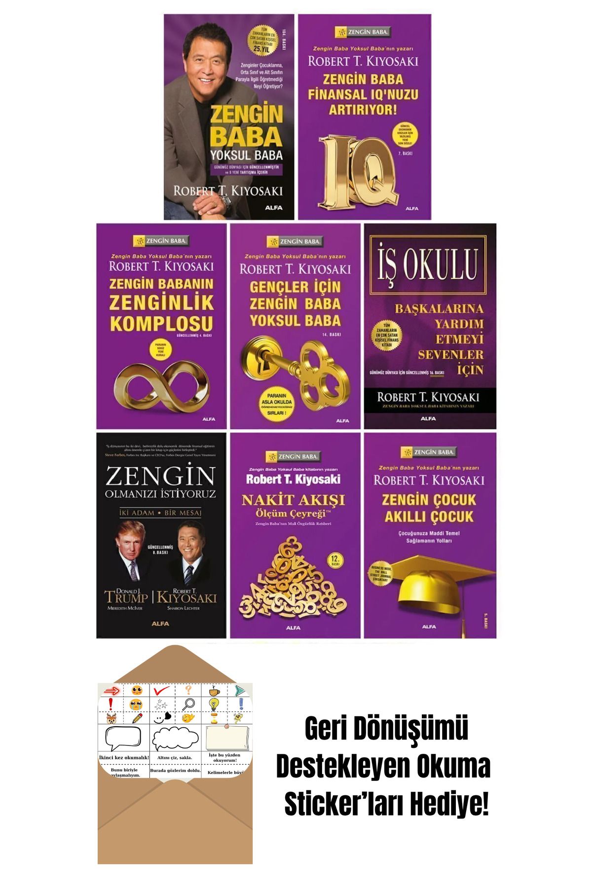 Alfa Yayınları Robert T. Kiyosaki 8 Kitap Set Zengin Baba Yoksul Baba + Okuma Sticker'ları