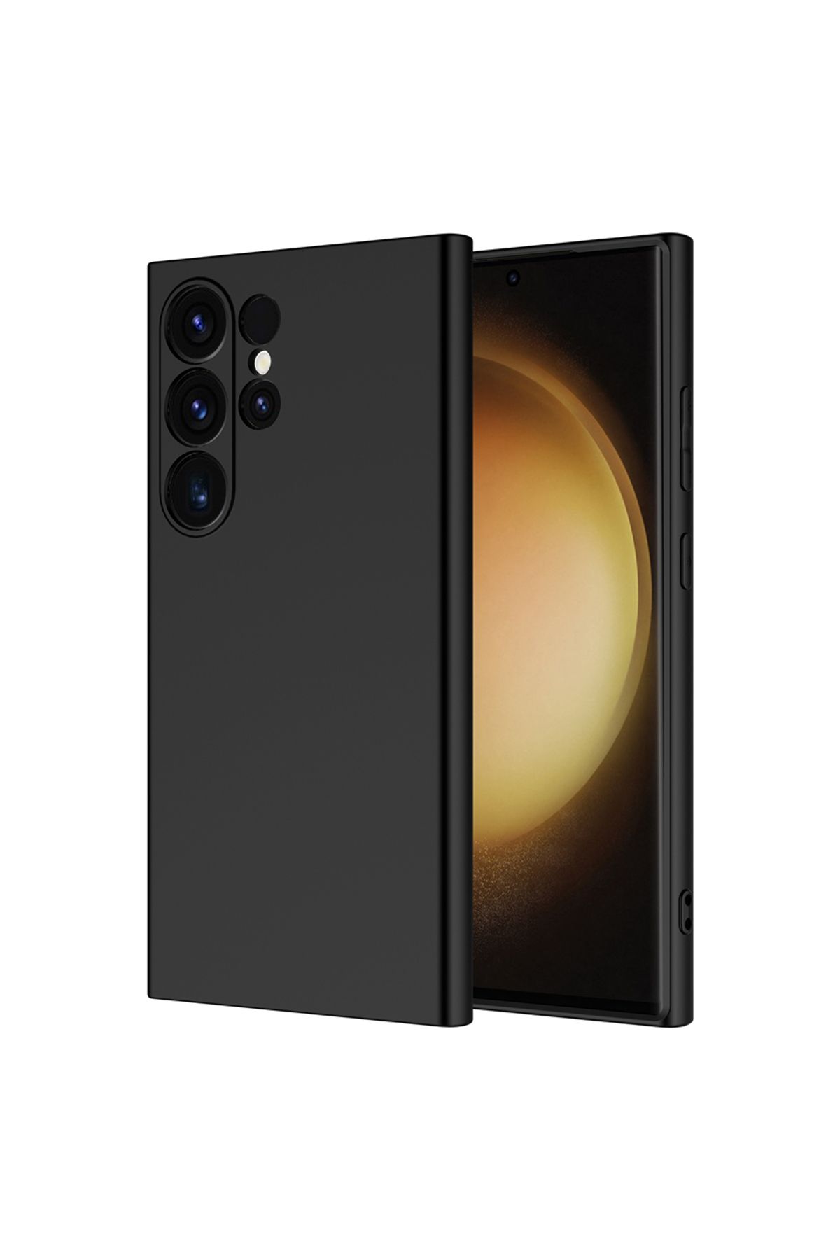 Nevarium Samsung Galaxy S25 Ultra Kılıf Lansman İçi Kadife Kamera Korumalı Mara Silikon Kılıf-Siyah
