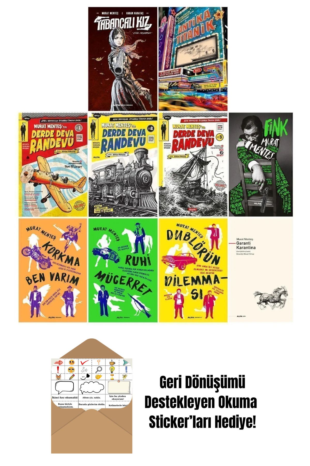 Alfa Yayınları Murat Menteş 10 Kitap Set + Okuma Sticker'ları