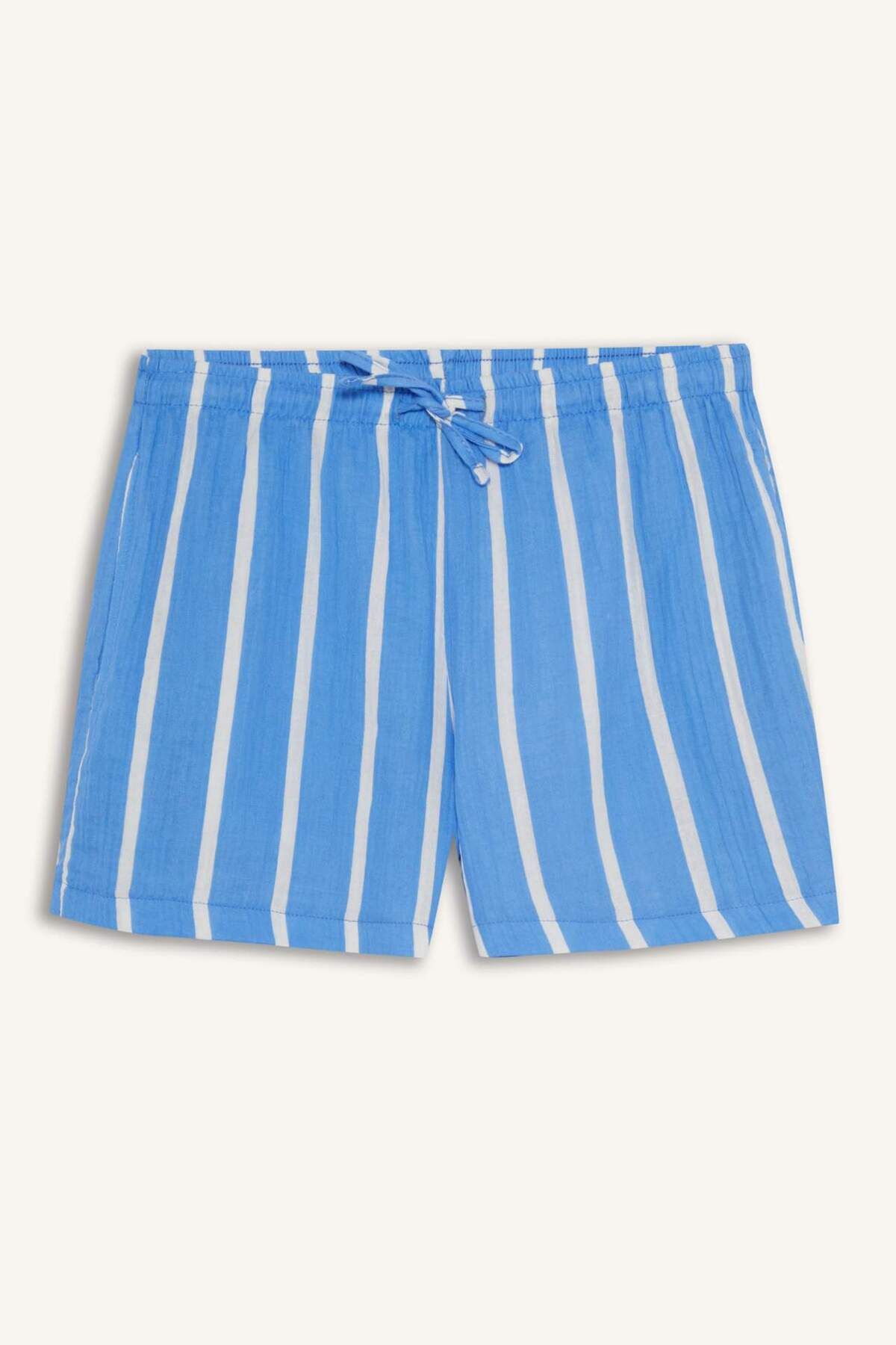 DeFacto-A-Line Regular Waist Short Leg Muslin Shorts F3577Ax25Sm 7