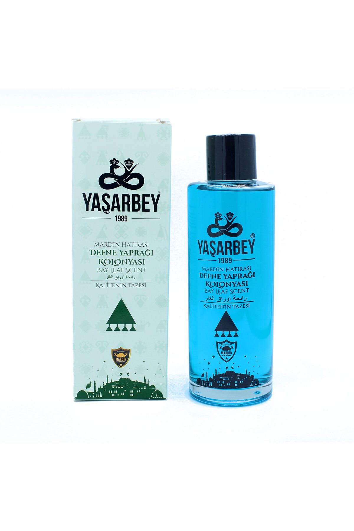 Yaşarbey MARDİN HATIRASI MODERN DEFNE YAPRAĞI KOLONYASI 500 ML [PARFÜMLÜ-CAM KOLONYA]-(HEDİYELİK KUTU)