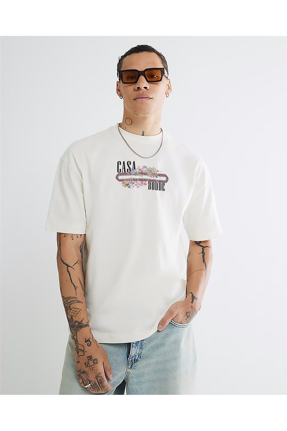 Casa Bodde Çiçek Logo Baskılı Unisex Tişört