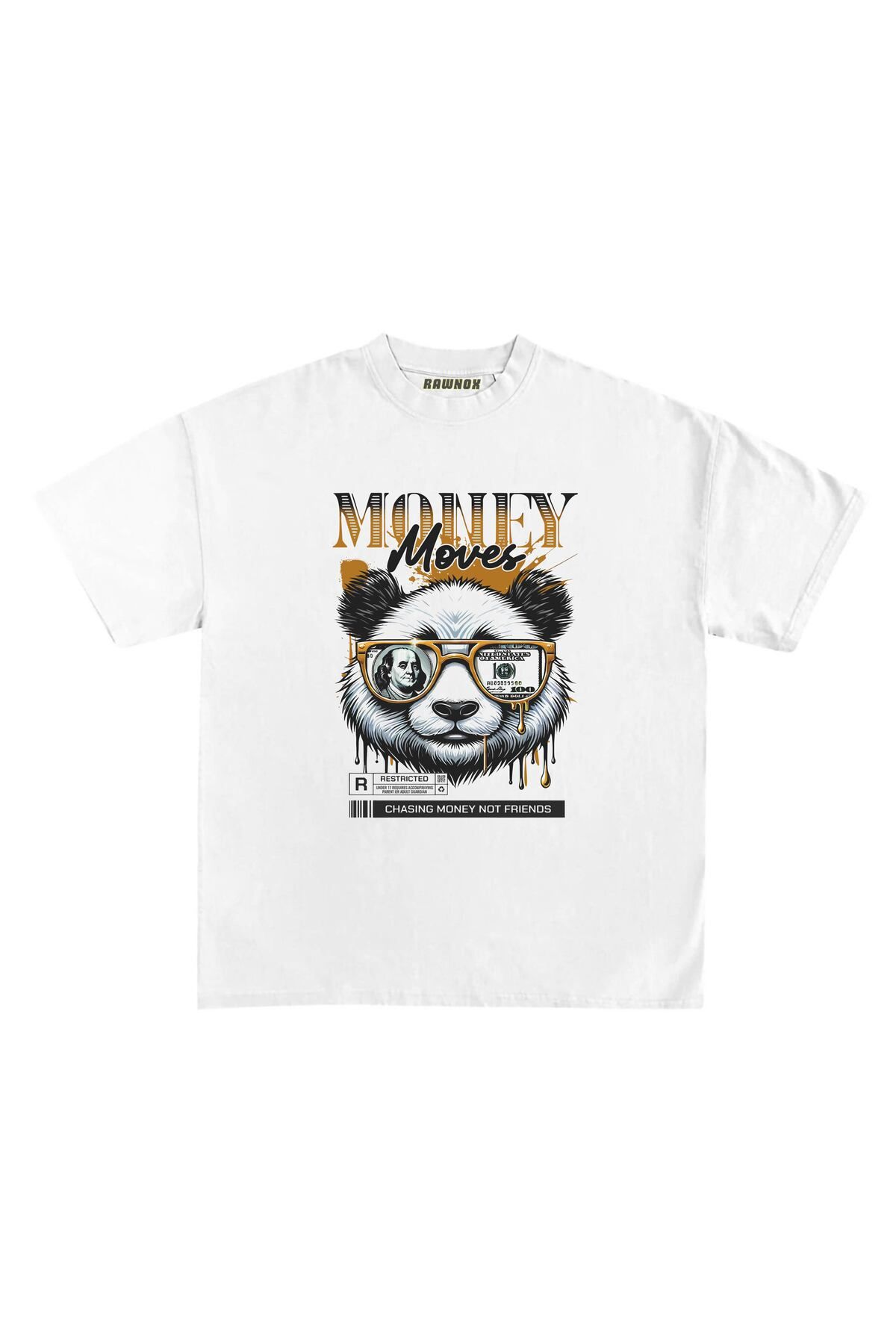 RawNox Unisex Bol Kalıp Money Baskılı T-shirt