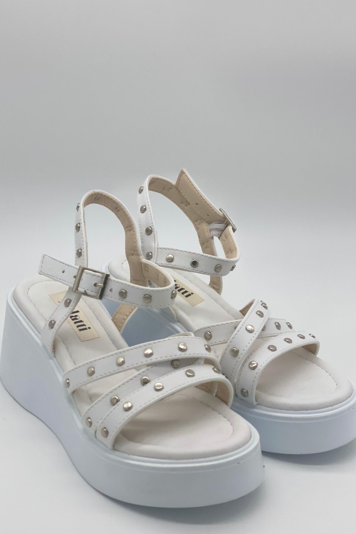 palatti shoes Çapraz Üç Bantlı Troklu Kadın Sandalet