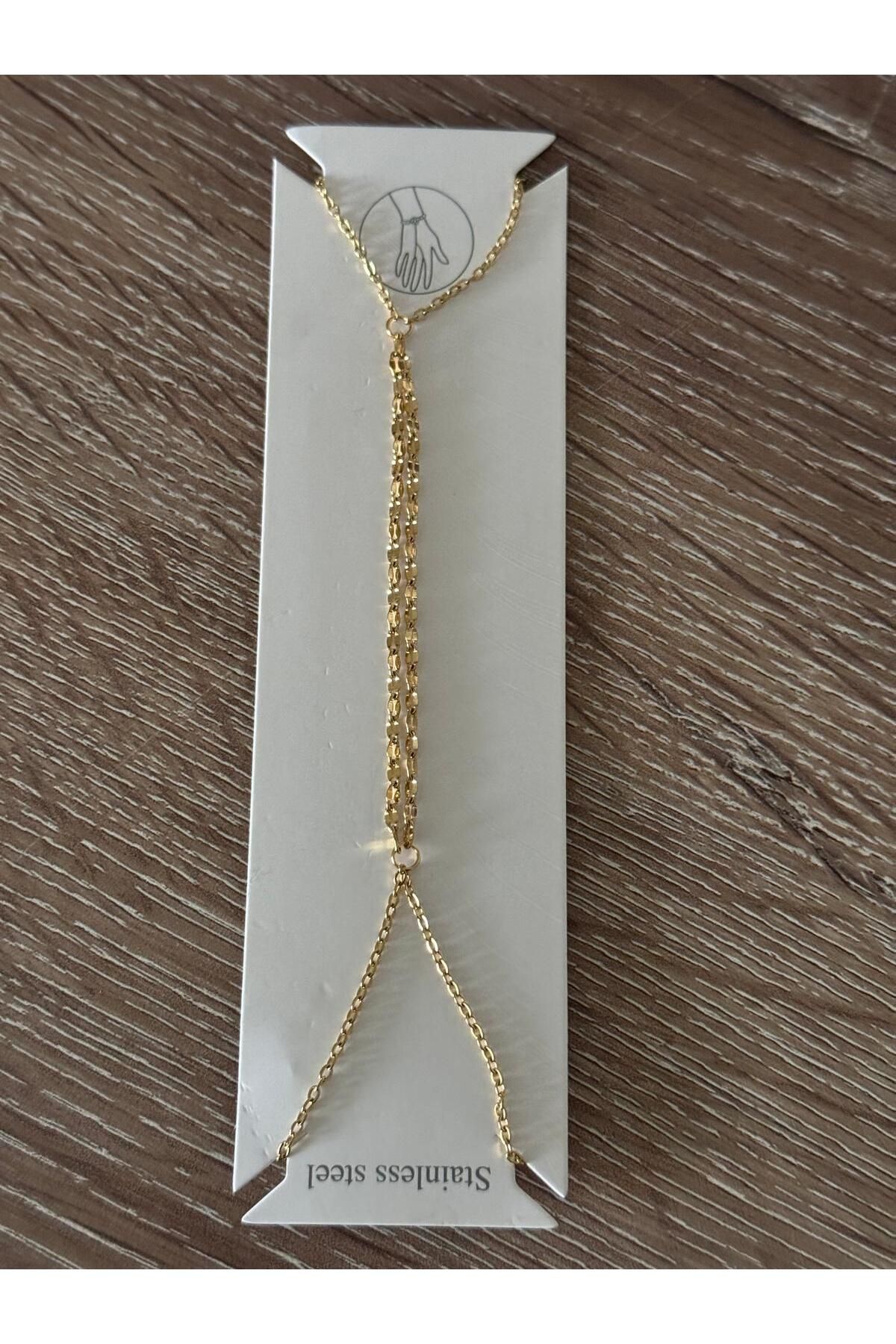 misstakıjewerly ÇELİK GOLD RENK PARLAK ZİNCİR MODEL ŞAHMERAN