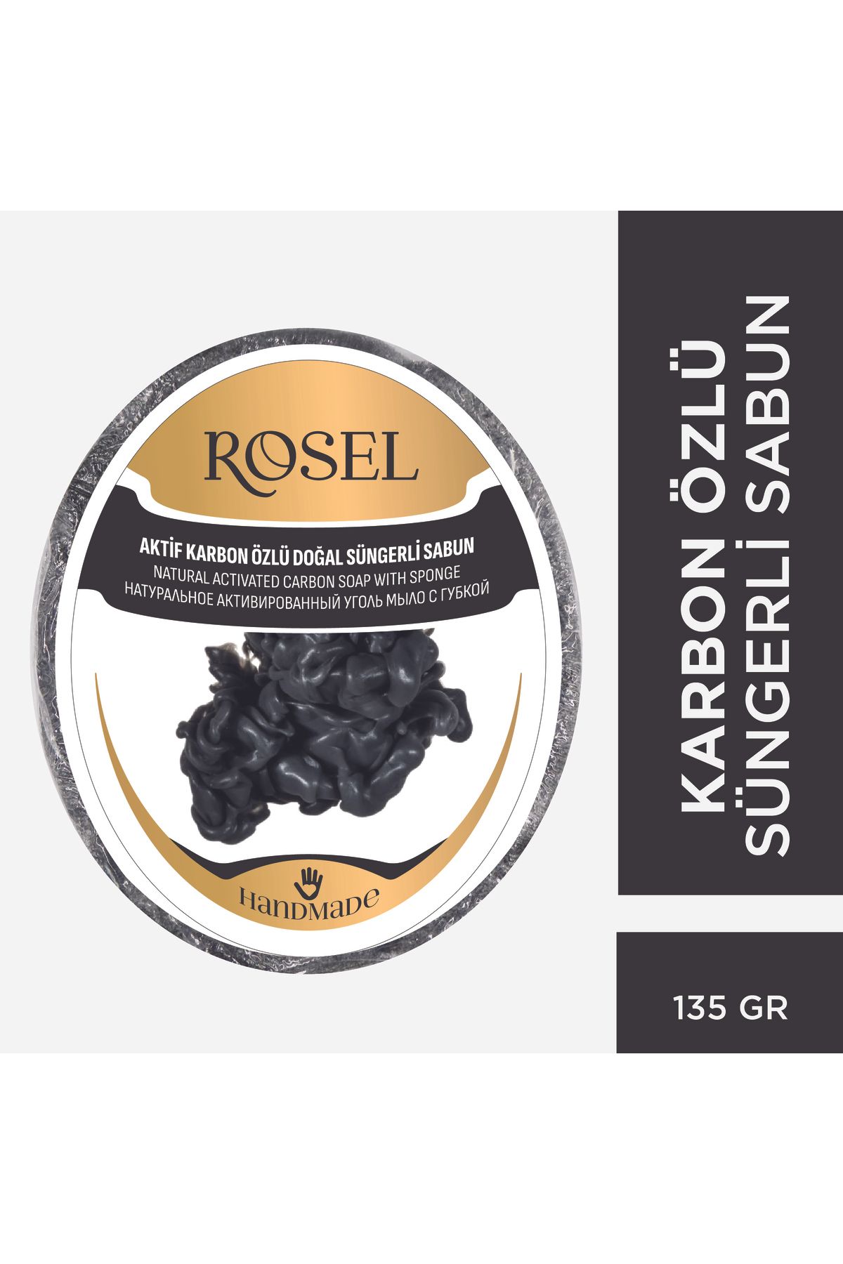 rosel Karbon Özlü Doğal Süngerli Sabun