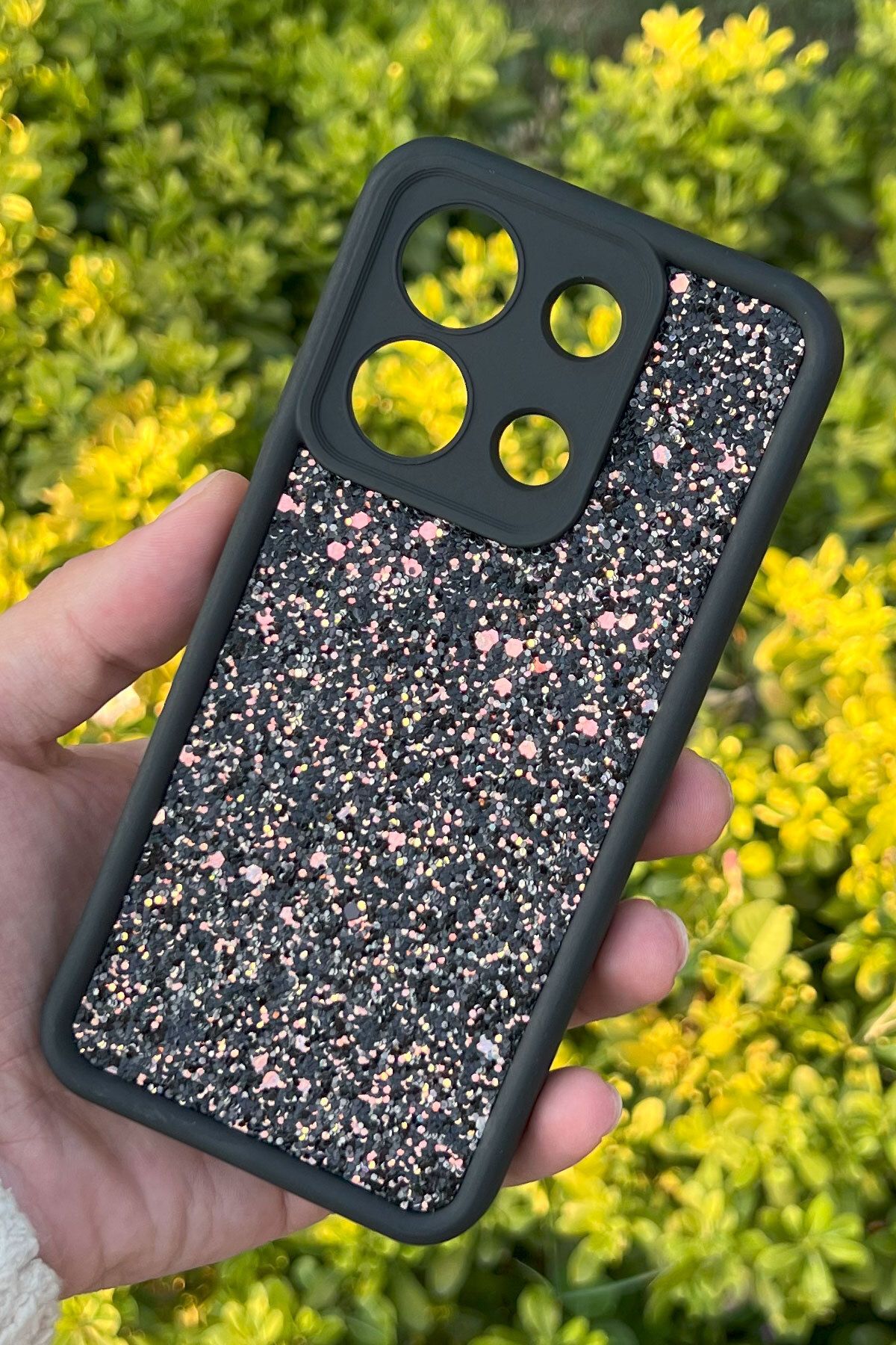 CEPSTOK Xiaomi Redmi Note 13 4G Kılıf Taşlı Işıltılı Darbe Önleyici Silikon Kapak