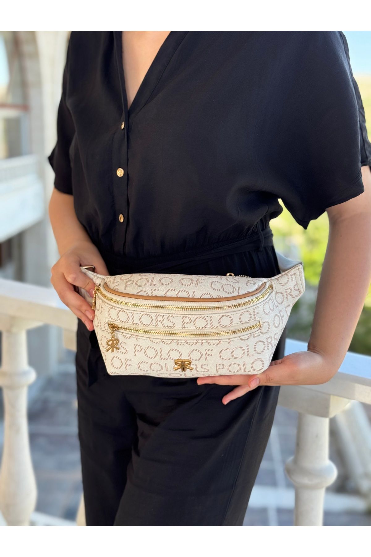 MONA KADIN GOLD DETAYLI BEL VE ÇAPRAZ ÇANTA