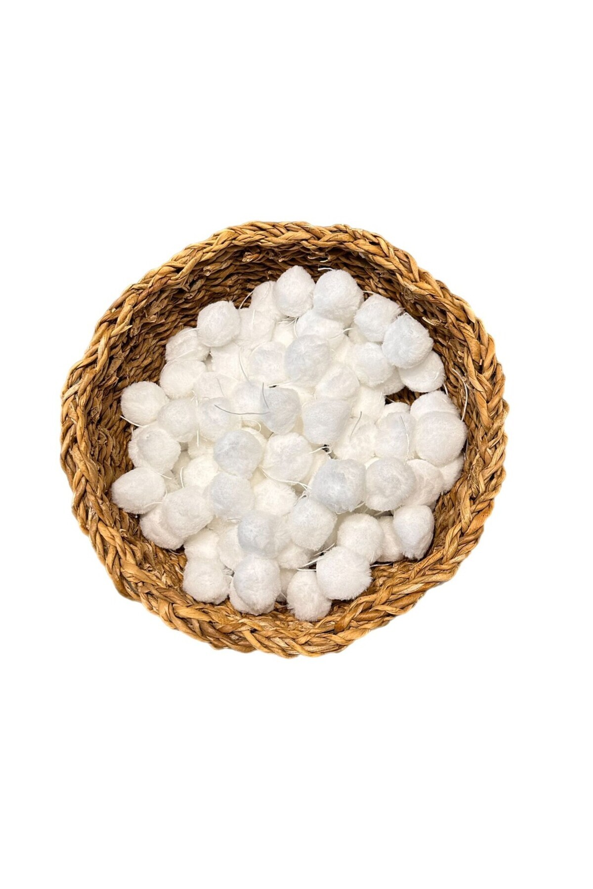 Yumuşakkeçe-White Plush Pompom 3 cm – Pack of 50 |   Ideal for Handwork with Its Soft and Plump Structure” 1