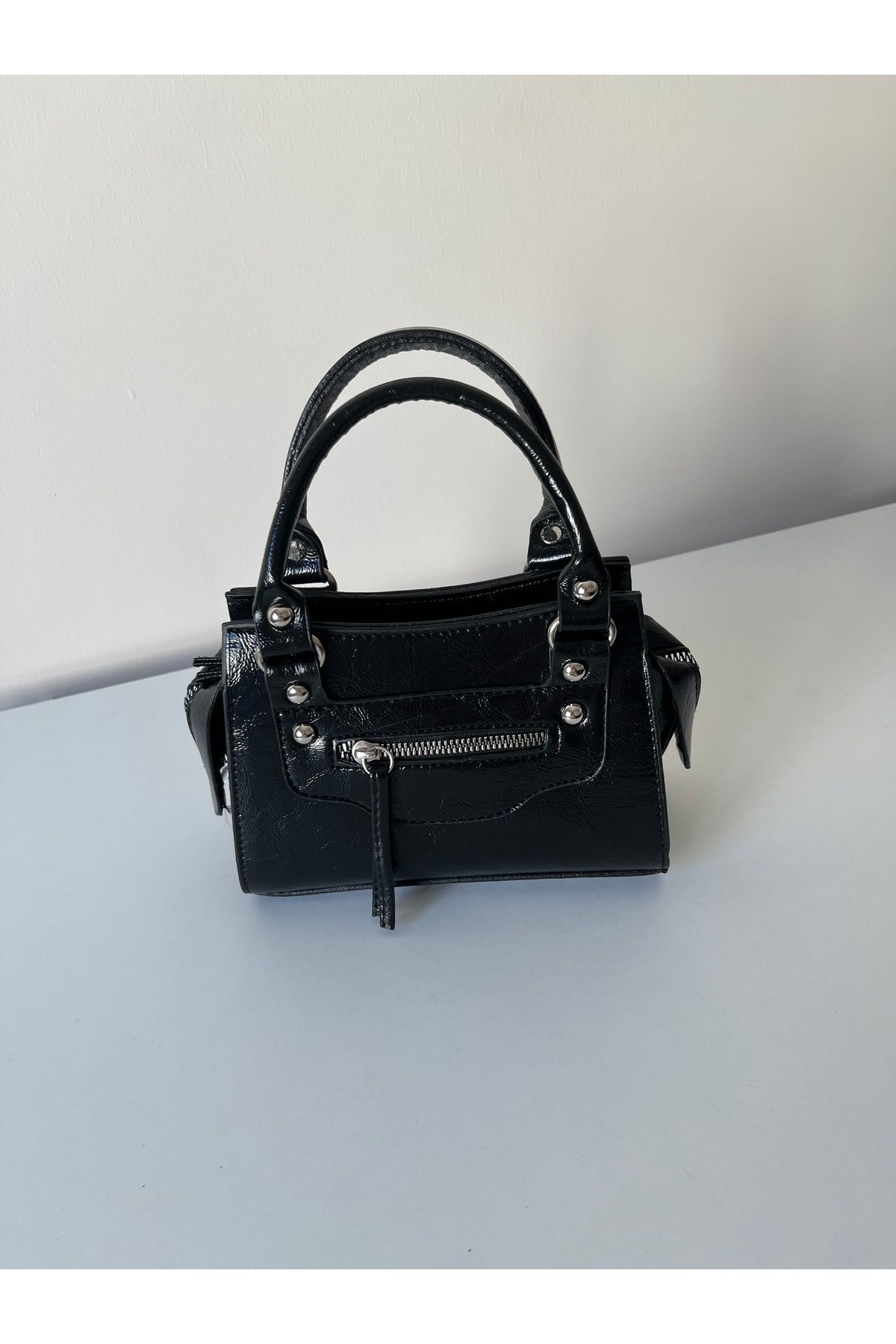 bersebag Kroko Model Kadın El ve Omuz Çantası Siyah