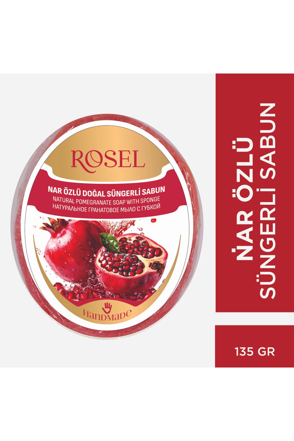 rosel Nar Süngerli Doğal Sabun