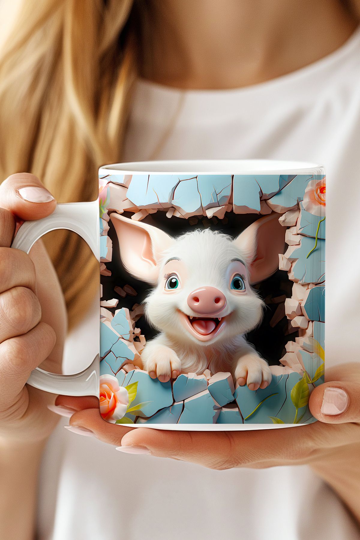 expreshediye 3D Domuz Yavrusu - 3D Tatlı Domuz Kupa Bardak