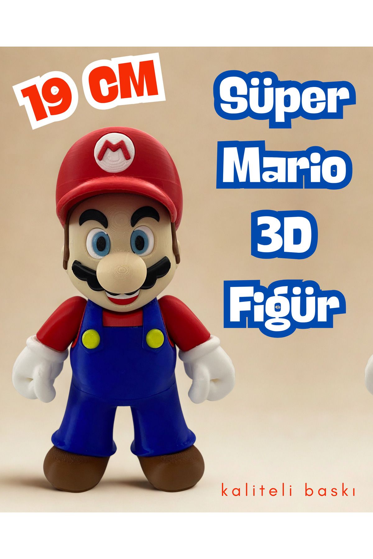 Antin Kuntin 3D Süper Mario Figürü 19 Cm Kaliteli Baskı Çok Renkli