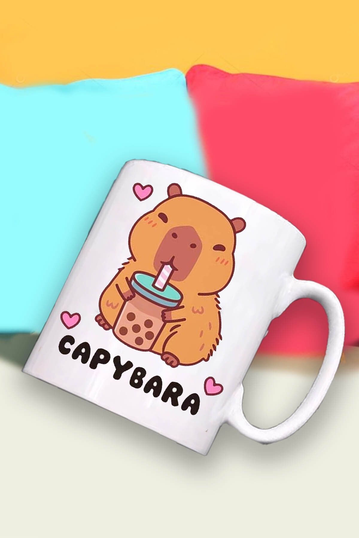 RETROGO Capybara & Kapibara Baskılı Kupa