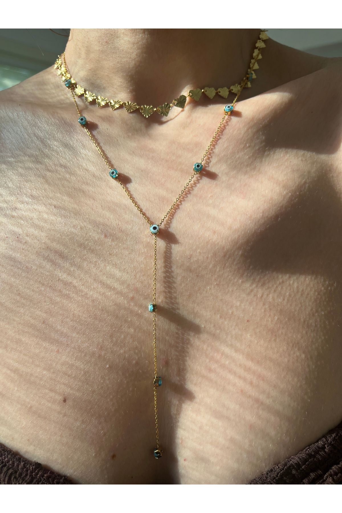 Hoop jewelery çelik göz dekolte kolye