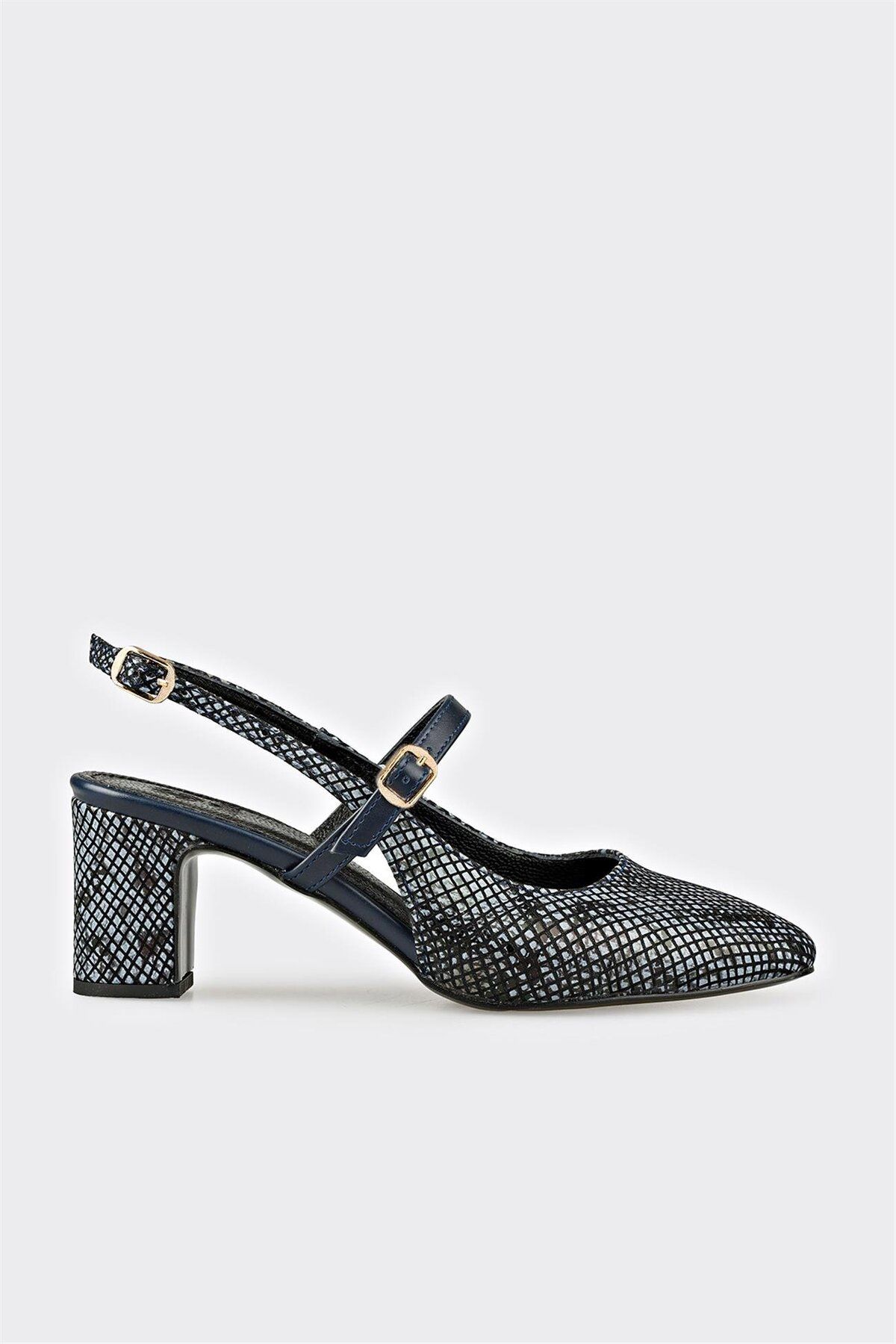 Elle Shoes Lacivert Deri Kadın Günlük Ayakkabı