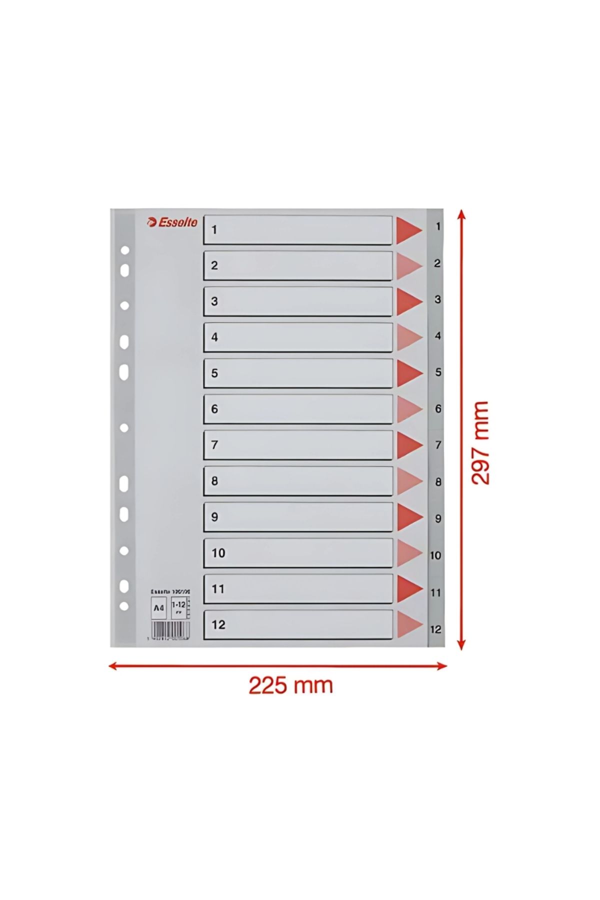 Esselte-A4 Separator,1-12 Figures,115 Micron Pp,For Regular Archiving 4