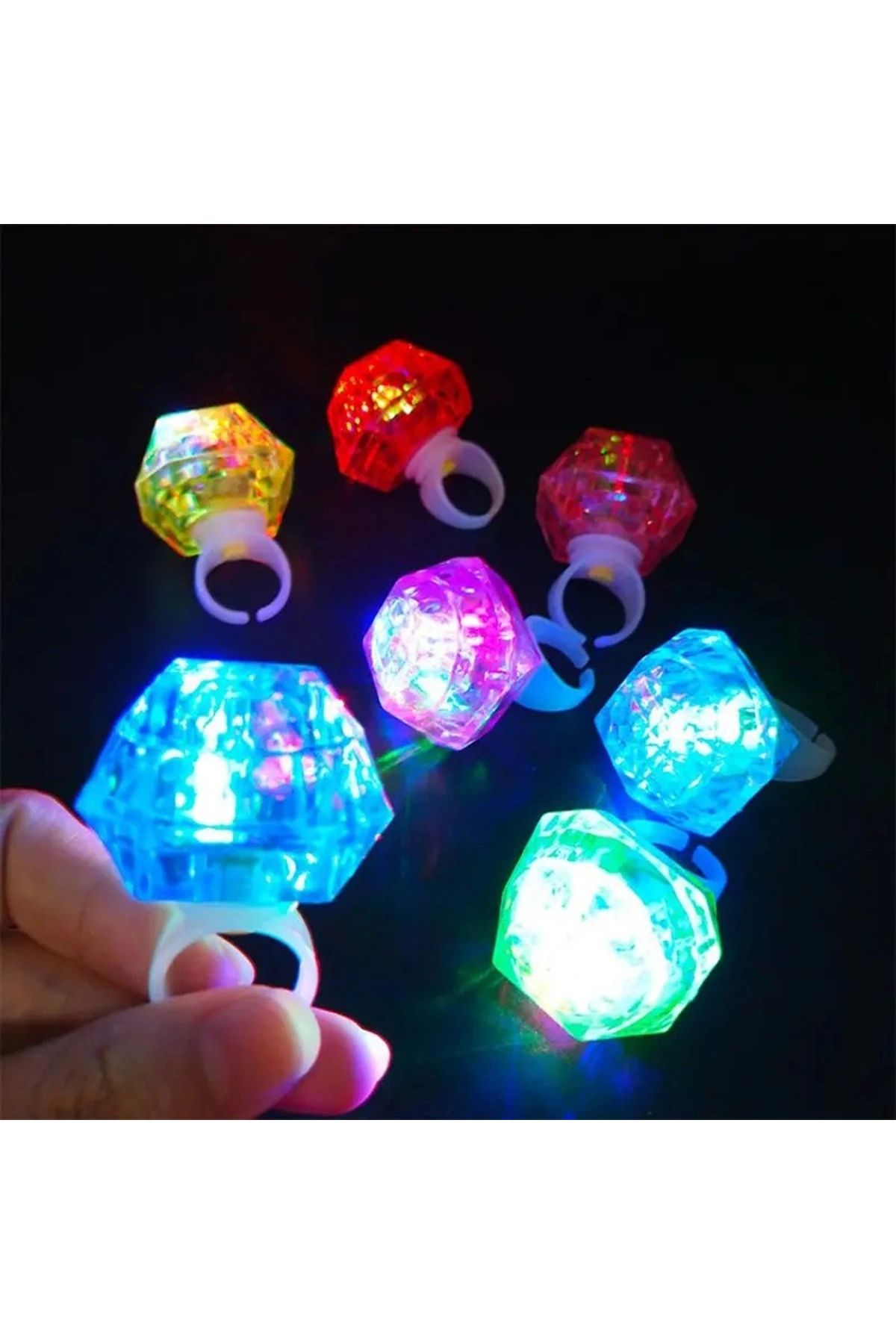 OurStyles Kristal LED Parti Yüzük Seti 6 lı