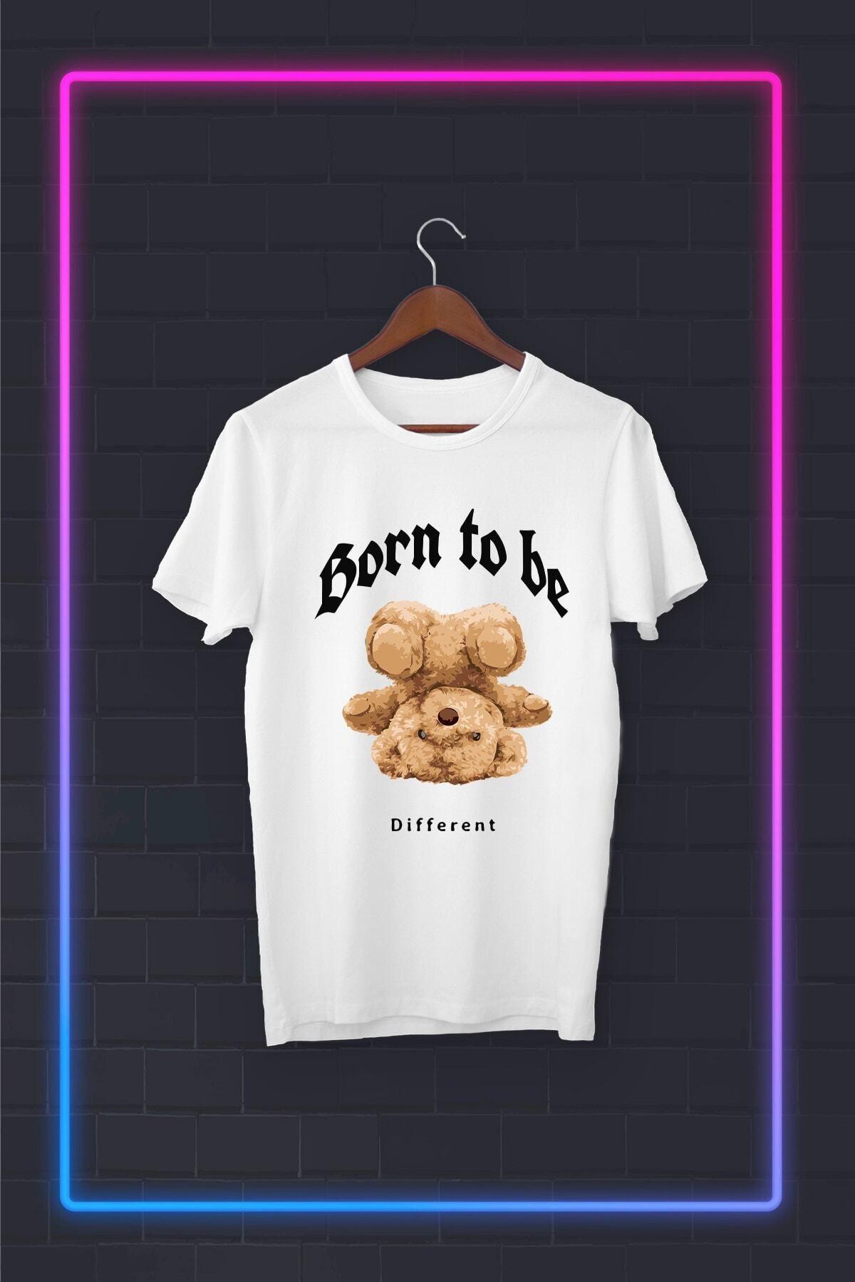 Pisa Art Beyaz -tedi-born To Be- Vip Tasarım Tshirt
