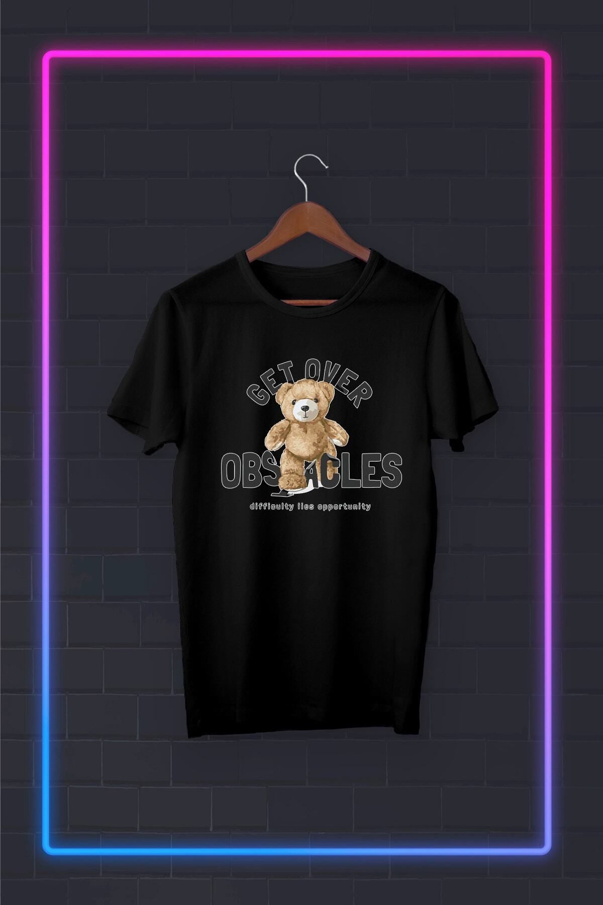 Pisa Art Siyah -tedi Get Over- Vip Tasarım Tshirt