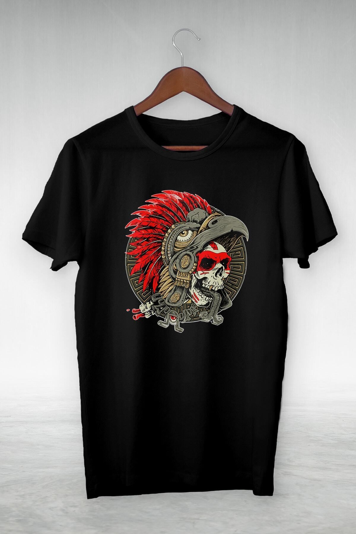Pisa Art Siyah -red Skın Skull- Vip Tasarım Tshirt