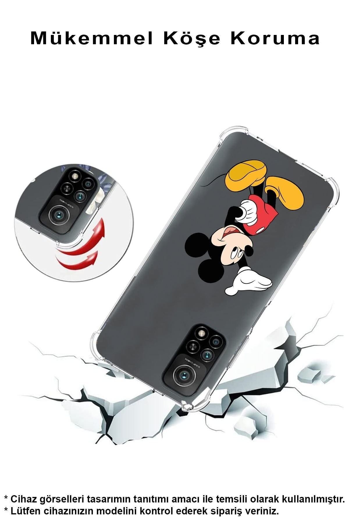 PrintiFy Samsung Galaxy S23 Ultra ile Uyumlu Köşe Korumalı Antişok Kapak Mickey Mouse Tasarımlı Kılıf