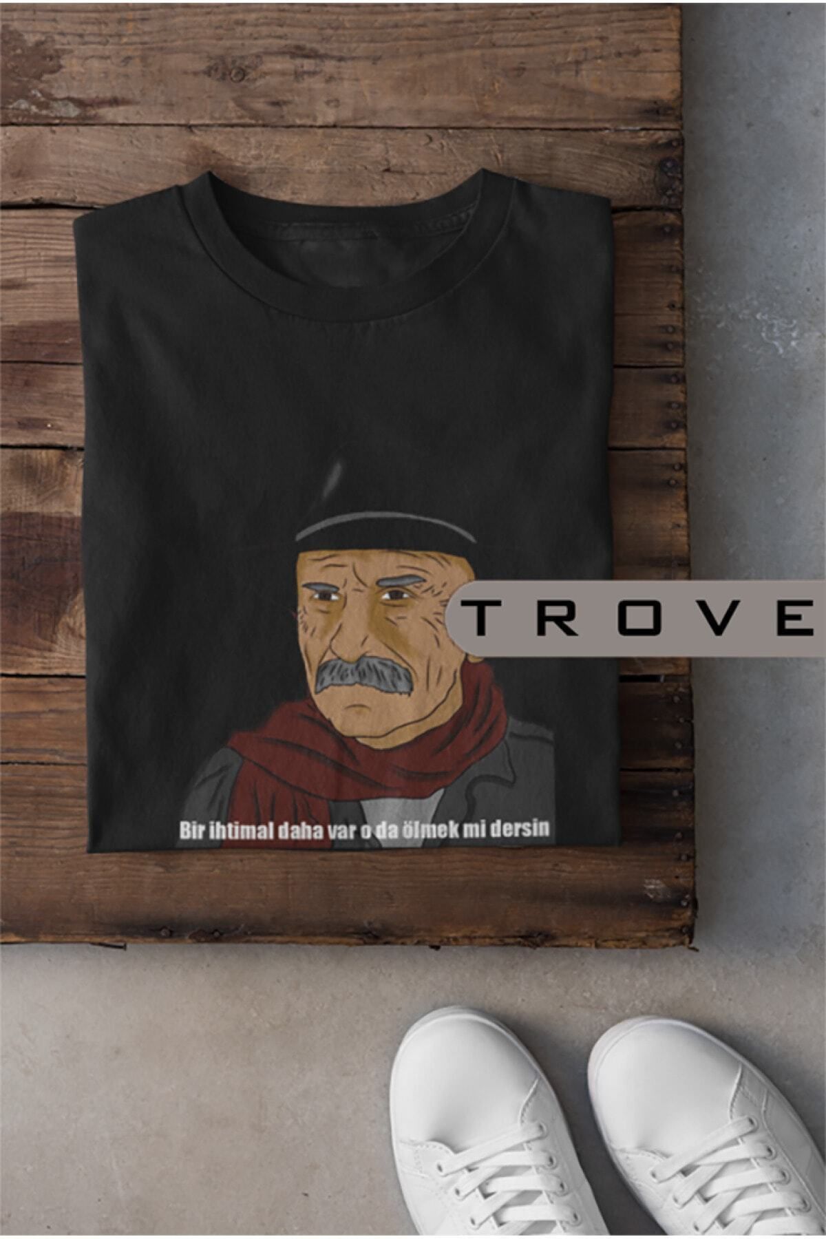 Pisa Art Unısex Kadın Erkek Ramiz Dayı Bir Ihtimal Daha Var %100 Pamuk Baskılı Siyah Beyaz T-shirt