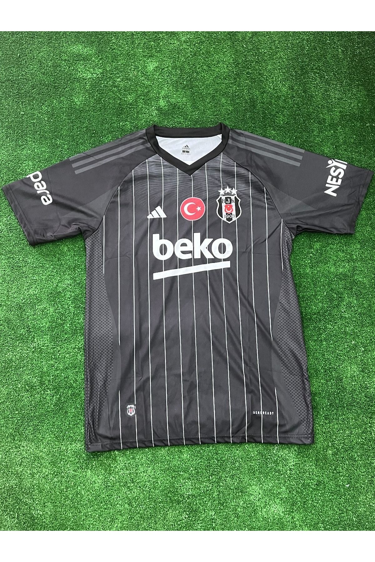 JANJON STAR Arkası Boş 2024/2025 . B.e.ş.i.k./t.a.ş_\ Siyah Yetişkin Kısa Kol Forma