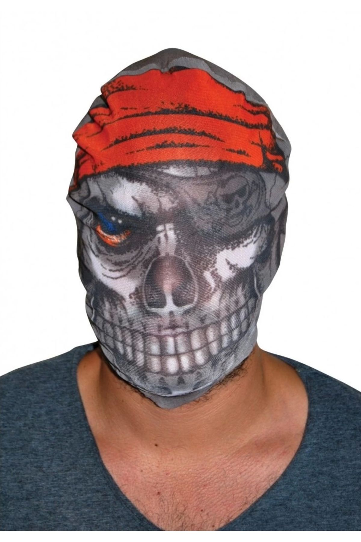 minaydan Kafaya Tam Geçmeli Bez Korsan Maskesi - Streç Korku Maskesi - 3D Baskılı Maske Model 4