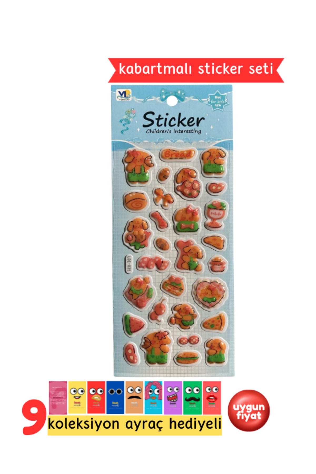 Pembe Pasaj Piknik Temalı Sticker – Kabartmalı 3D Sticker Etiket - Defter Laptop Ajanda Bullet Journal Sticker