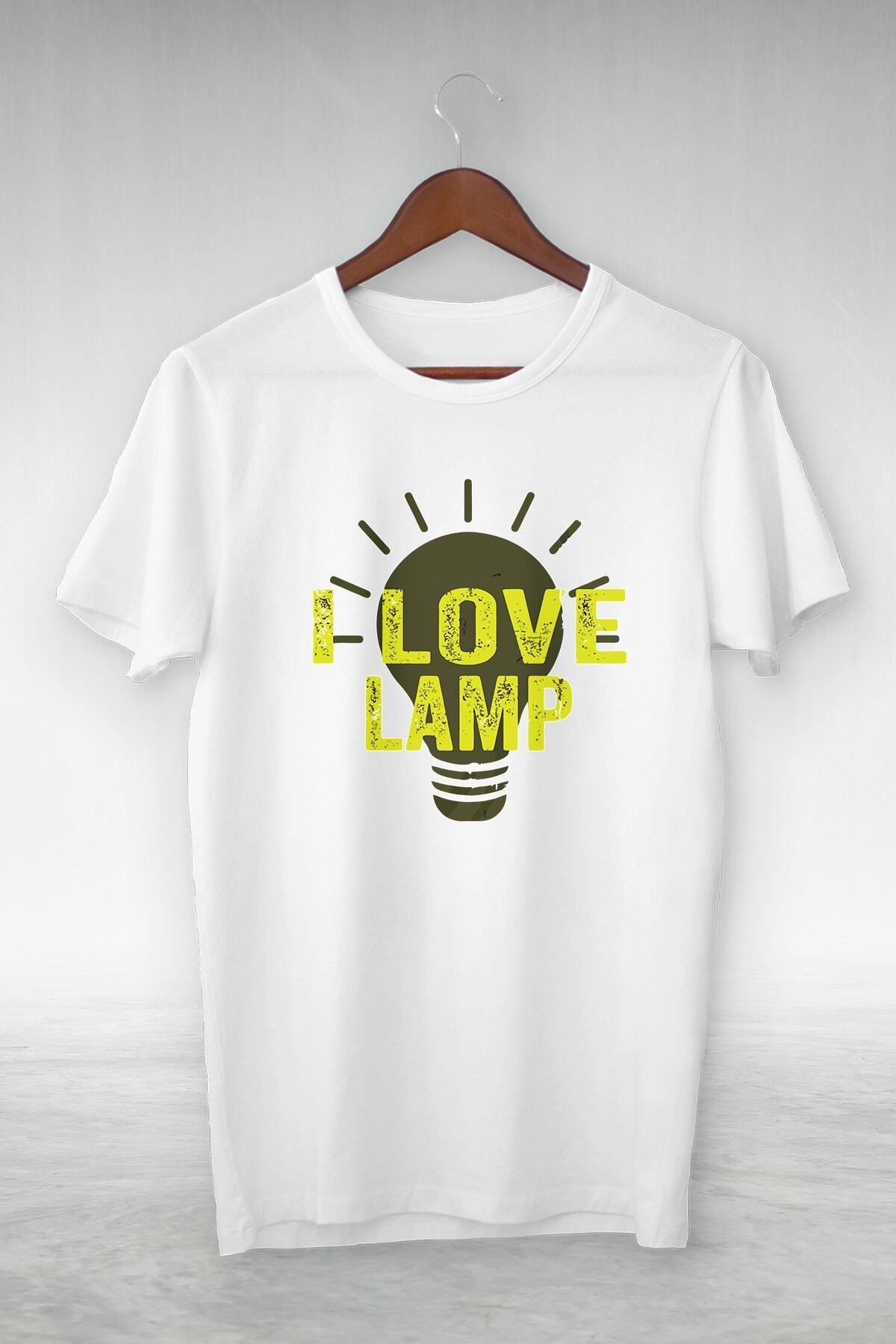 Pisa Art Beyaz -ı Love Lamp- Vip Tasarım Tshirt