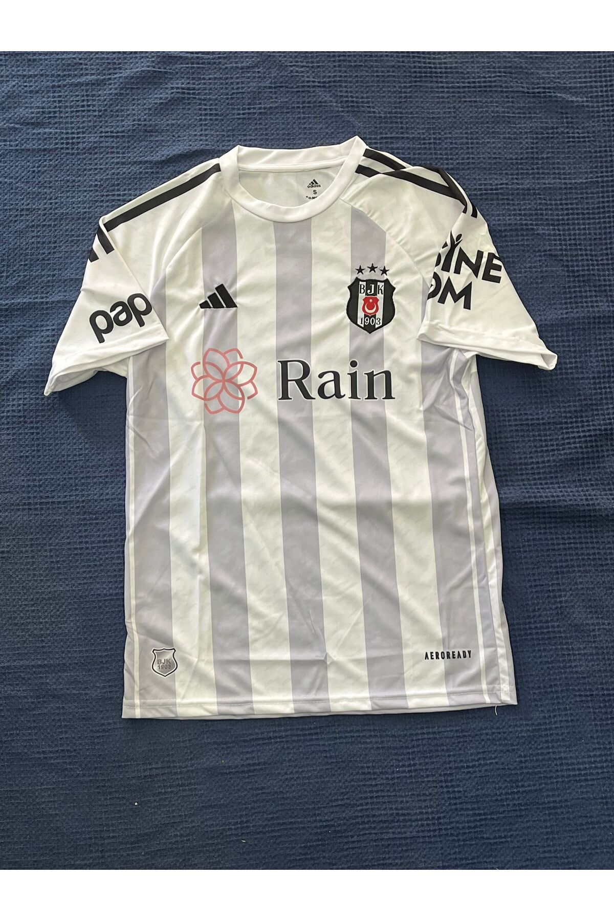 JANJON STAR Arkası Boş . B.e.ş.i.k./t.a.ş_\ Beyaz-Gri Yetişkin Kısa Kol Forma