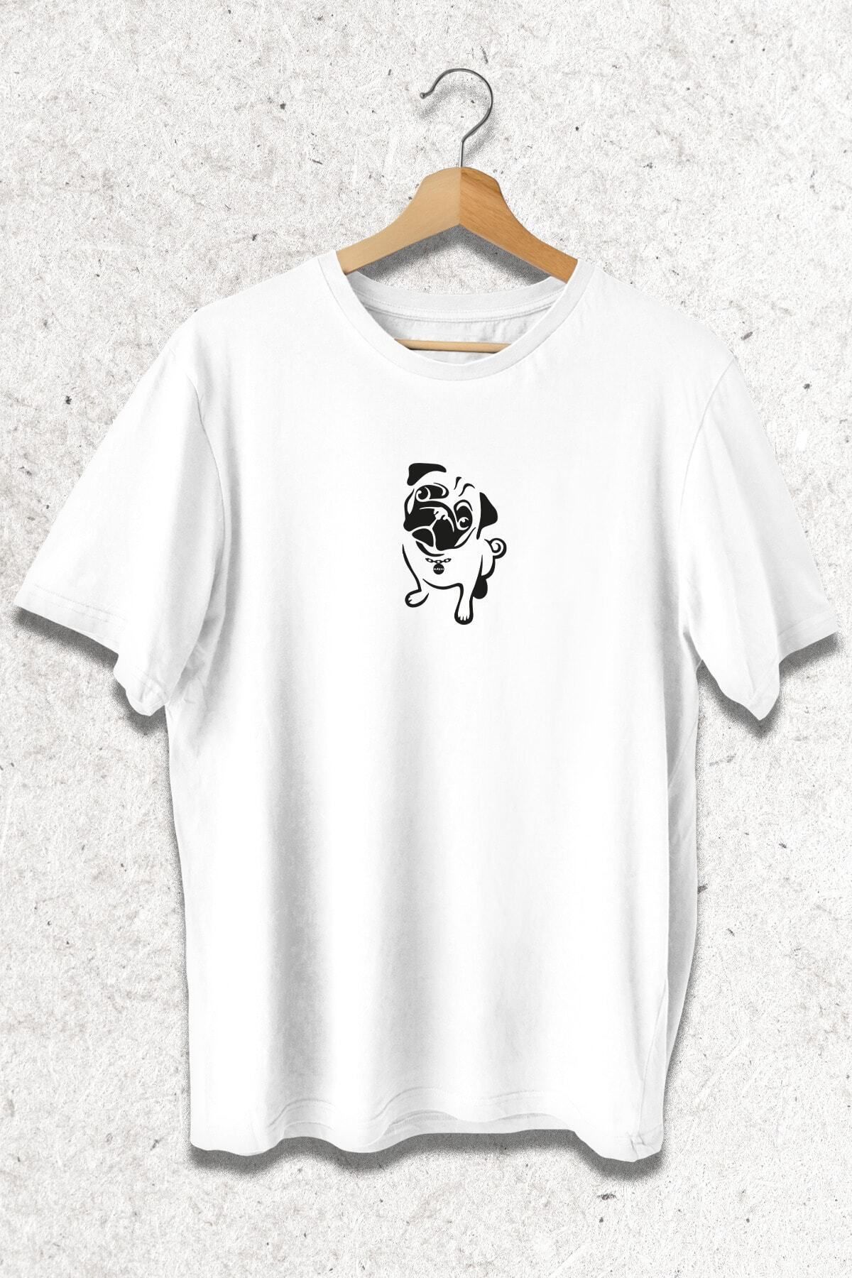 Pisa Art Pug Baskılı Oversıze T-shırt