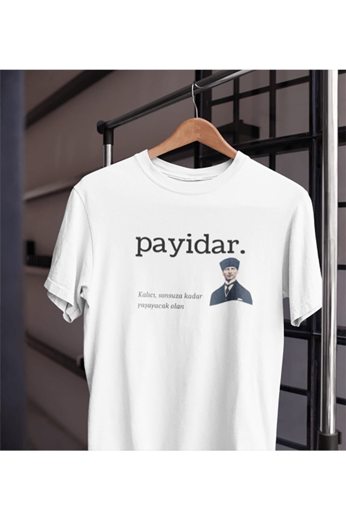 Pisa Art Unısex Kadın Erkek Atam Atatürk Payidar Kalıcı Sonsuz Siyah Beyaz Tasarım Baskılı %100 Pamuk T-shirt
