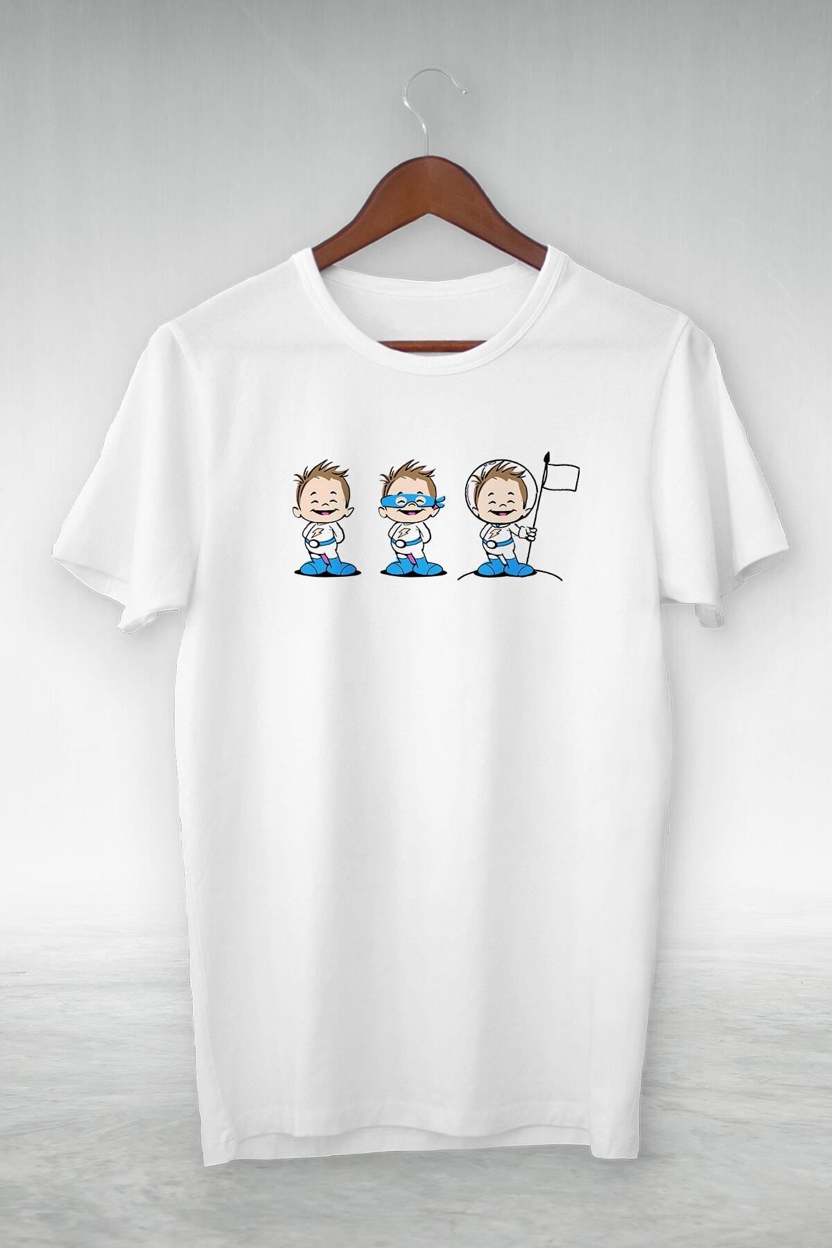 Pisa Art Beyaz -astronaut Kıds- Vip Tasarım Tshirt