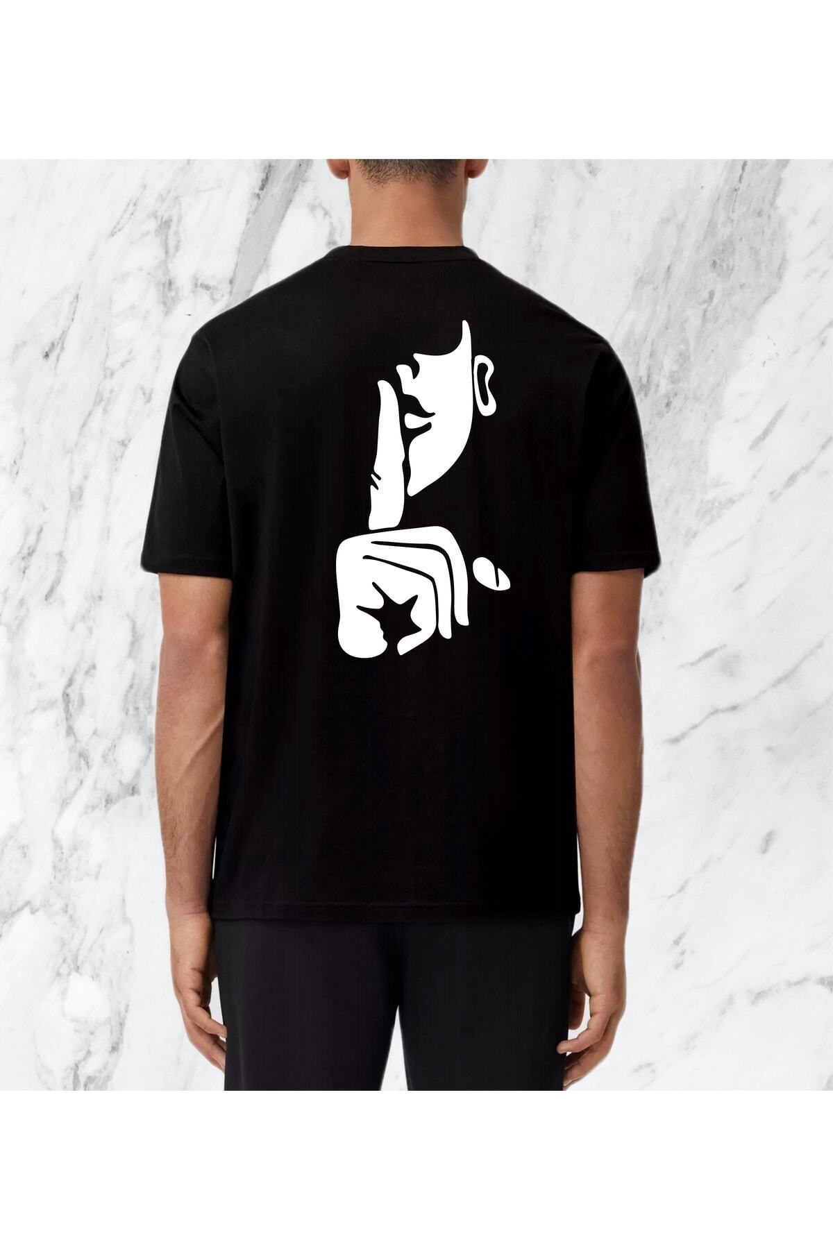 Pisa Art Regular Unisex Sessizlik Sırt Baskılı Tshirt