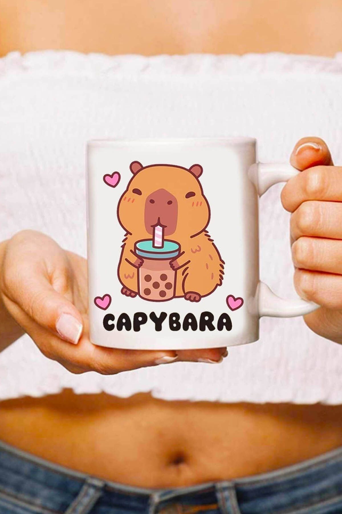 RETROGO Kapibara & Capybara Baskılı Kupa
