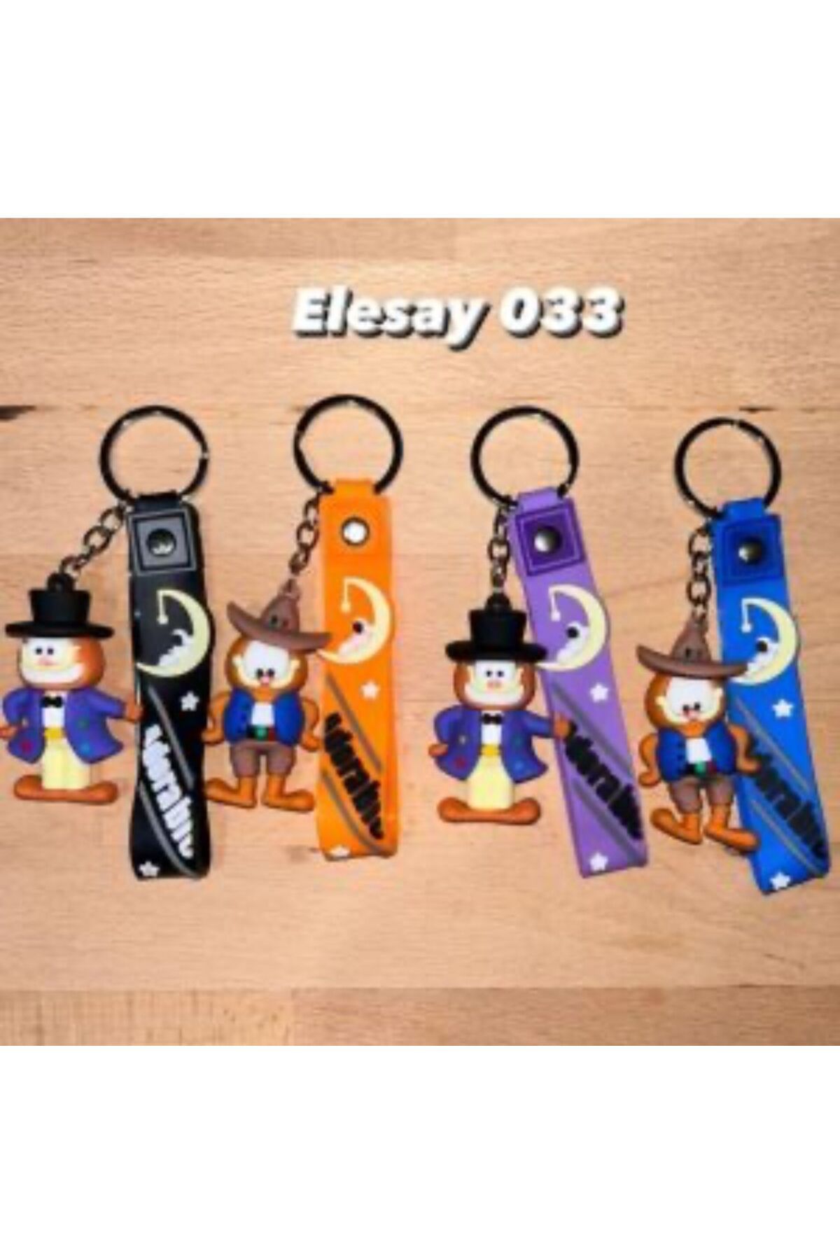 demirosa GARFIELD FİGÜRLÜ SİLİKON ANAHTARLIK & ÇANTA AKSESUARI 4 ADET