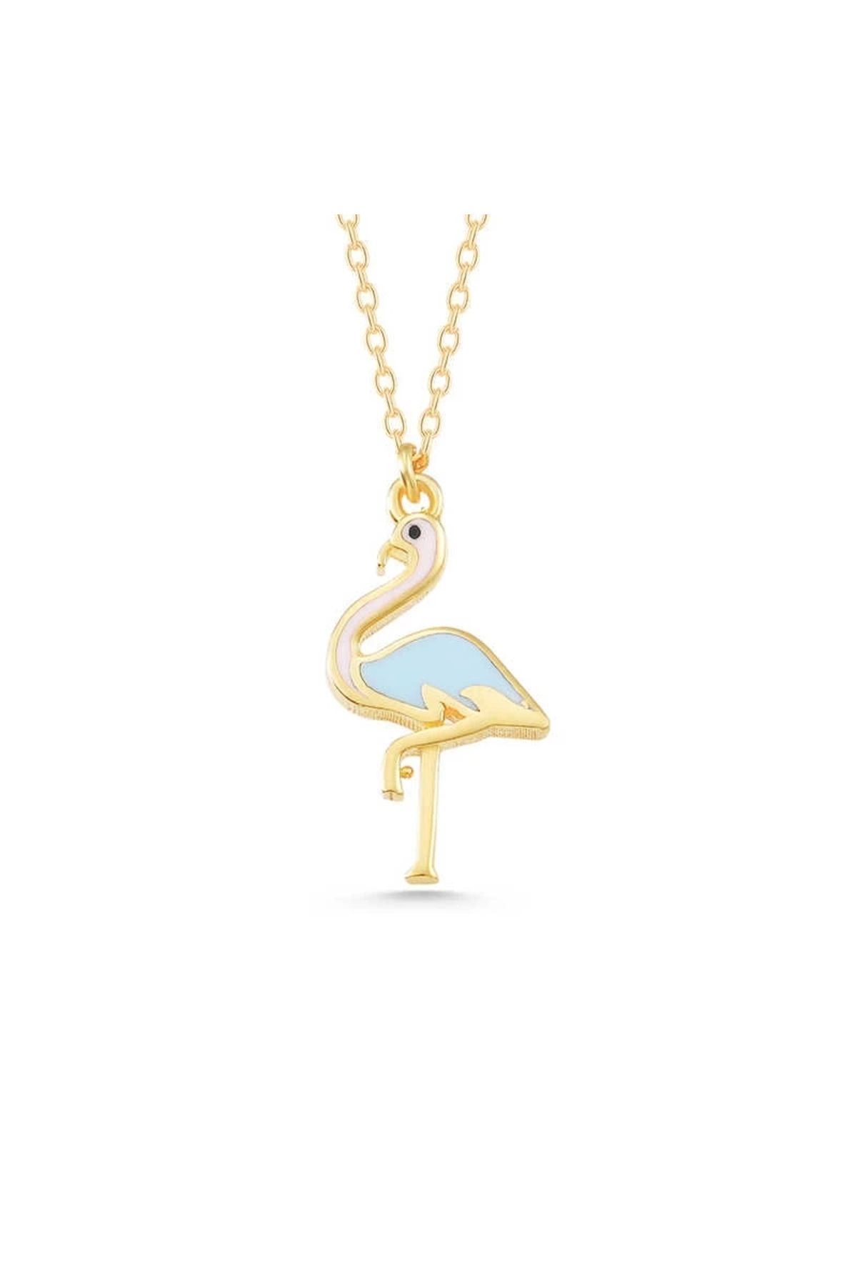 minaydan 925 Ayar Gümüş Gold Flamingo Kadın Kolye